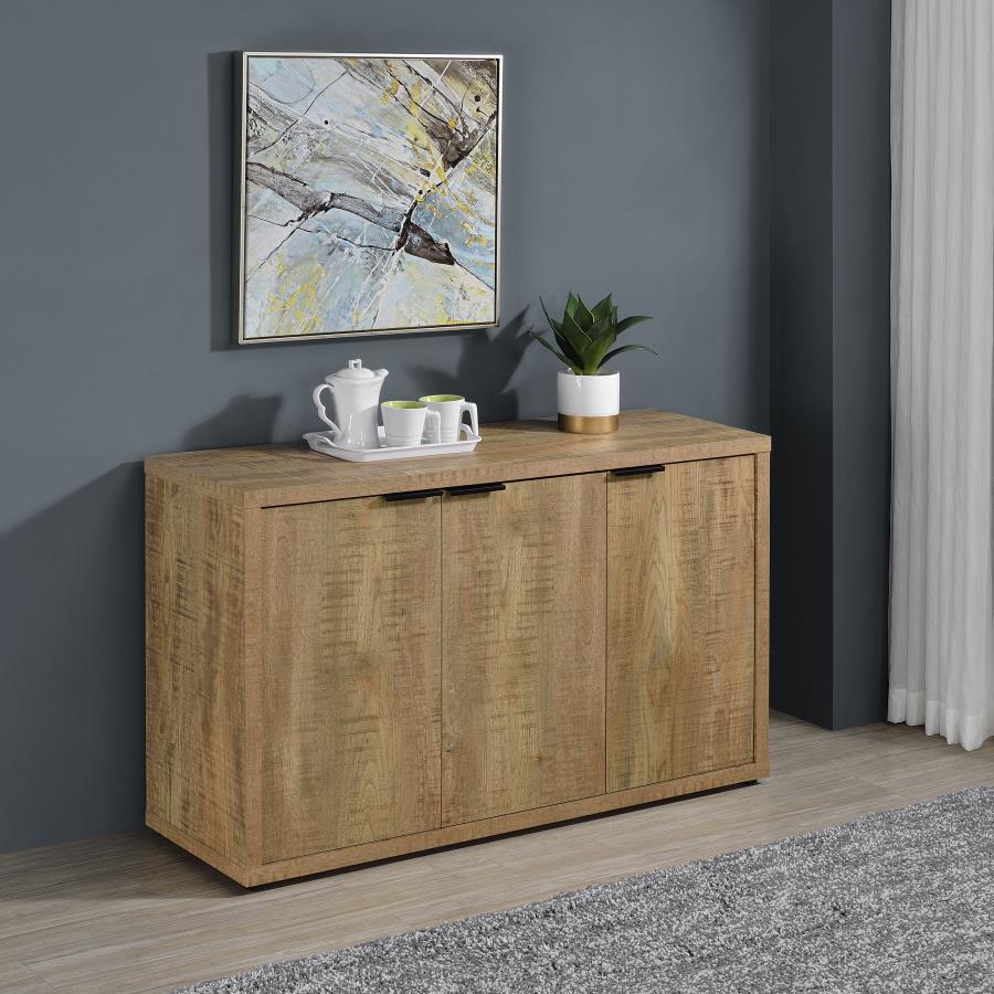 Pepita 3-door Engineered Wood Accent Cabinet Mango Brown view 2