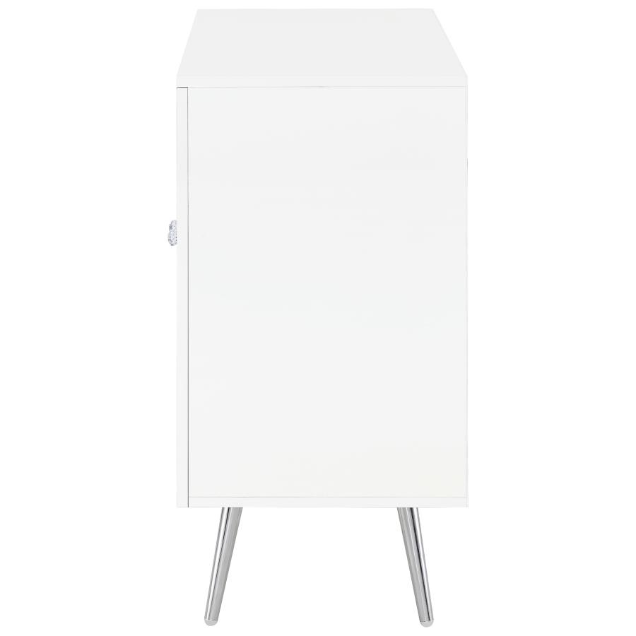 Nieta 2-door Engineered Wood Accent Cabinet White High Gloss view 5