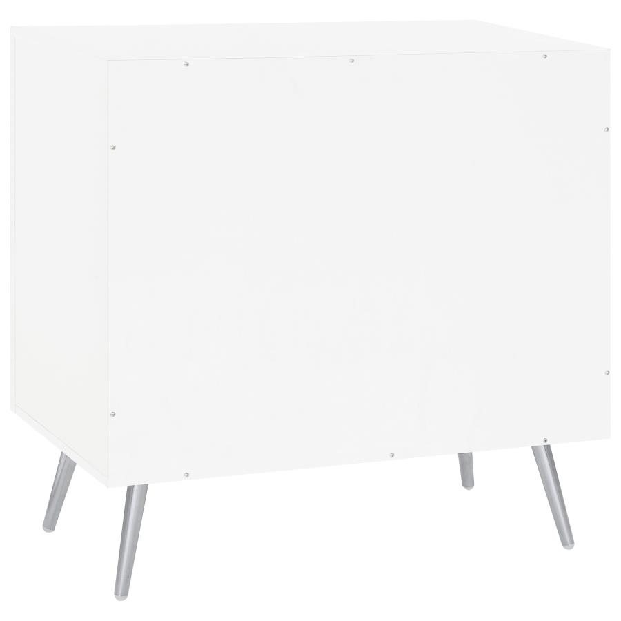 Nieta 2-door Engineered Wood Accent Cabinet White High Gloss view 6