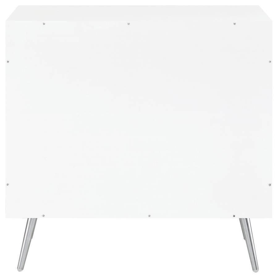 Nieta 2-door Engineered Wood Accent Cabinet White High Gloss view 7