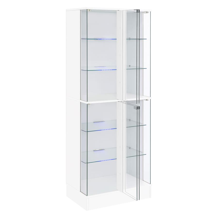 Cabra 4-door LED Curio Display Cabinet White High Gloss view 5