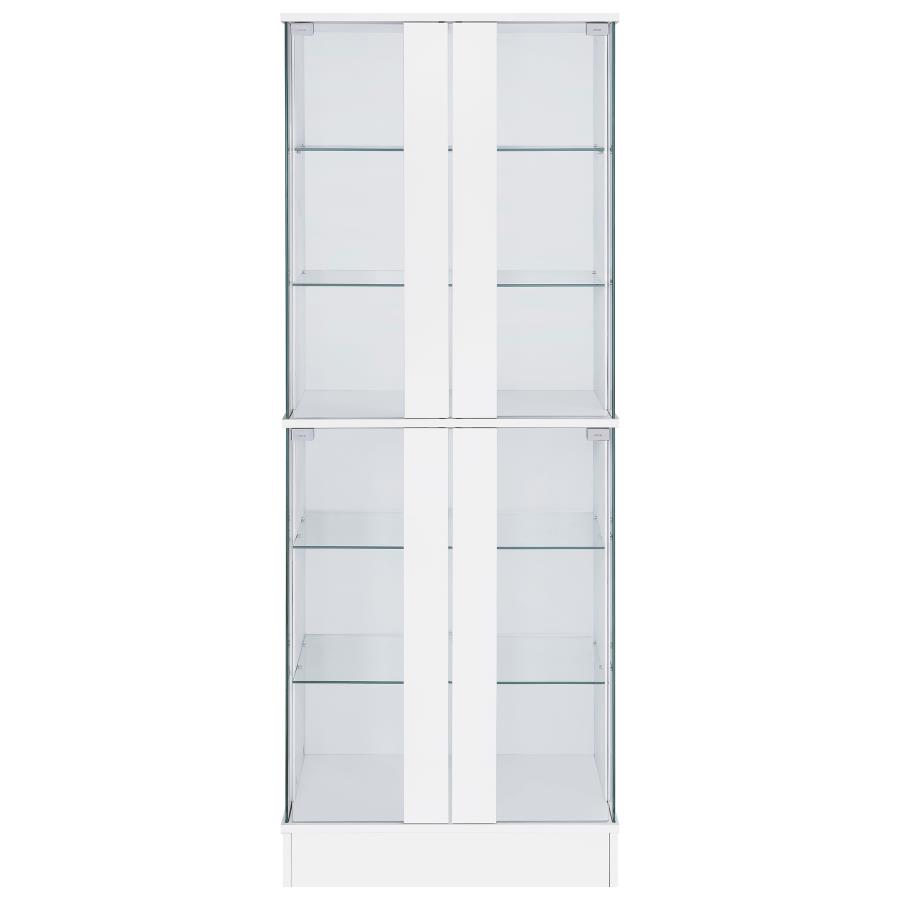 Cabra 4-door LED Curio Display Cabinet White High Gloss view 6