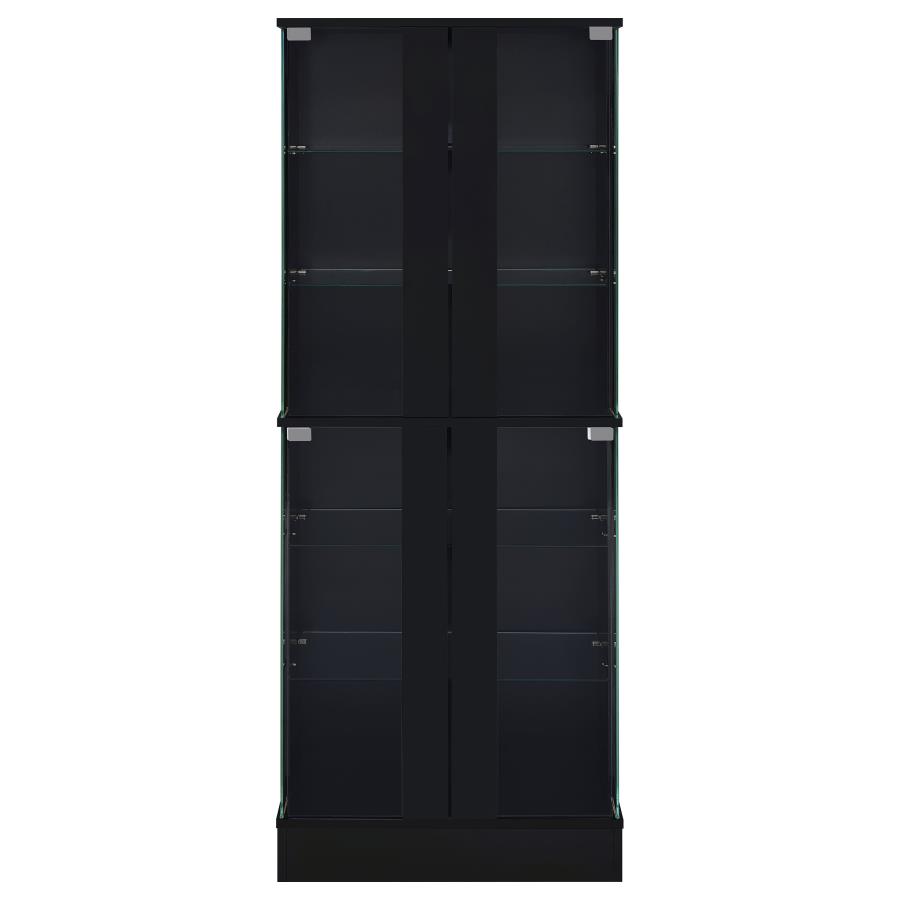 Cabra 4-door LED Curio Display Cabinet Black High Gloss view 6