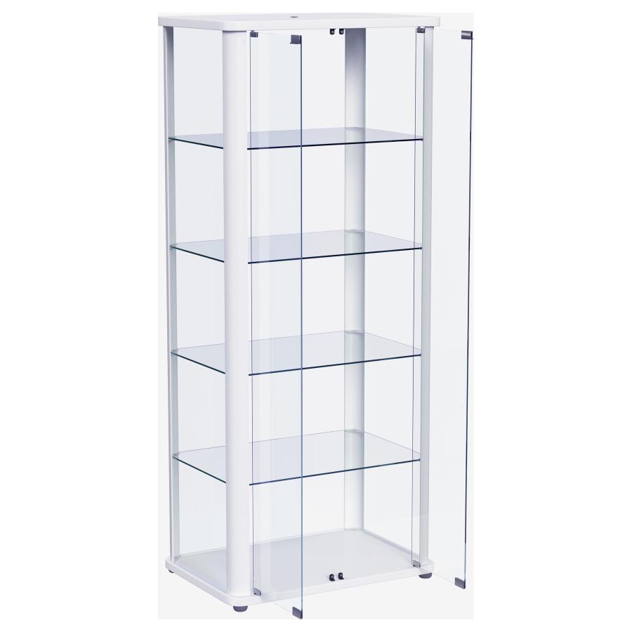 Aero 5-shelf Display Curio Cabinet with LED Lighting White view 5