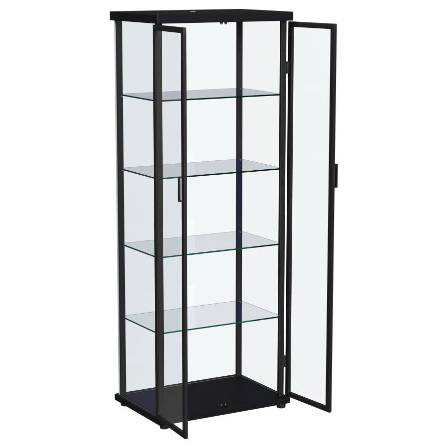 Aero 4-shelf Display Curio Cabinet with LED Lighting Black view 5