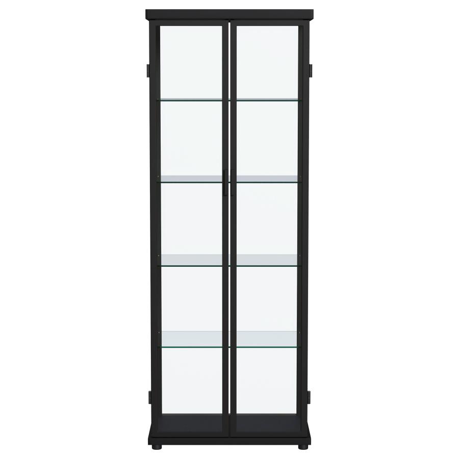 Aero 4-shelf Display Curio Cabinet with LED Lighting Black view 6