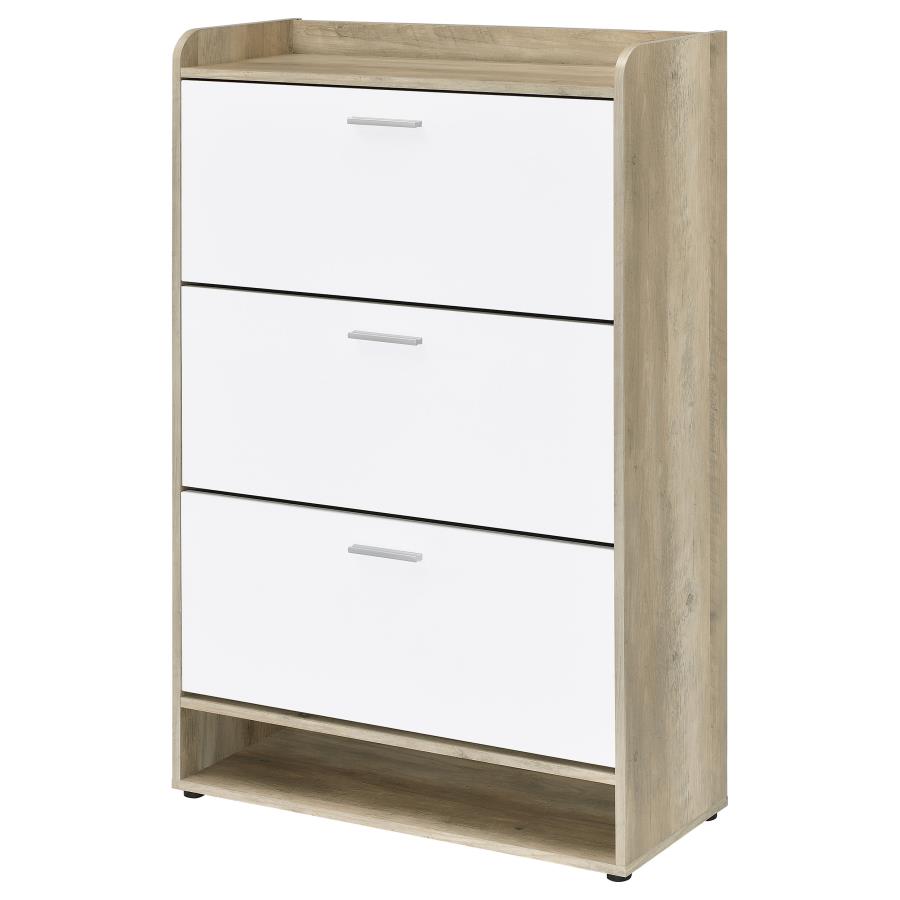 Denia 3-tier Engineered Wood Shoe Cabinet White view 6