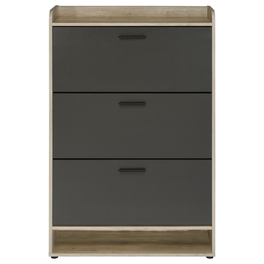 Denia 3-tier Engineered Wood Shoe Cabinet Grey view 5