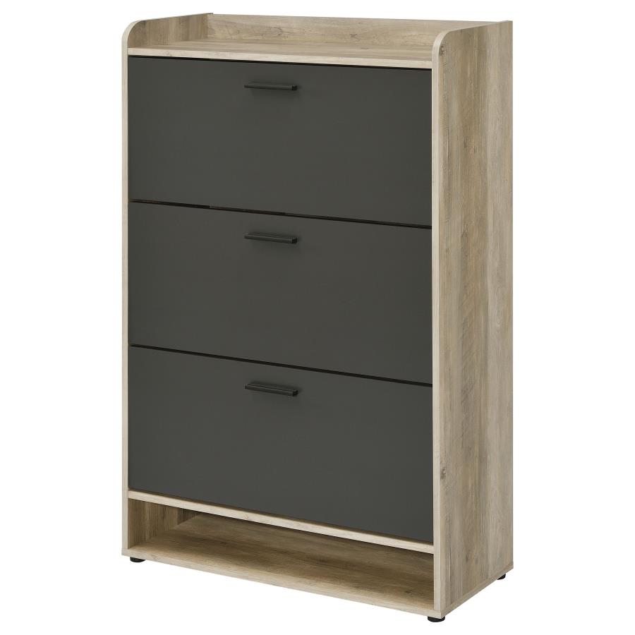 Denia 3-tier Engineered Wood Shoe Cabinet Grey view 6