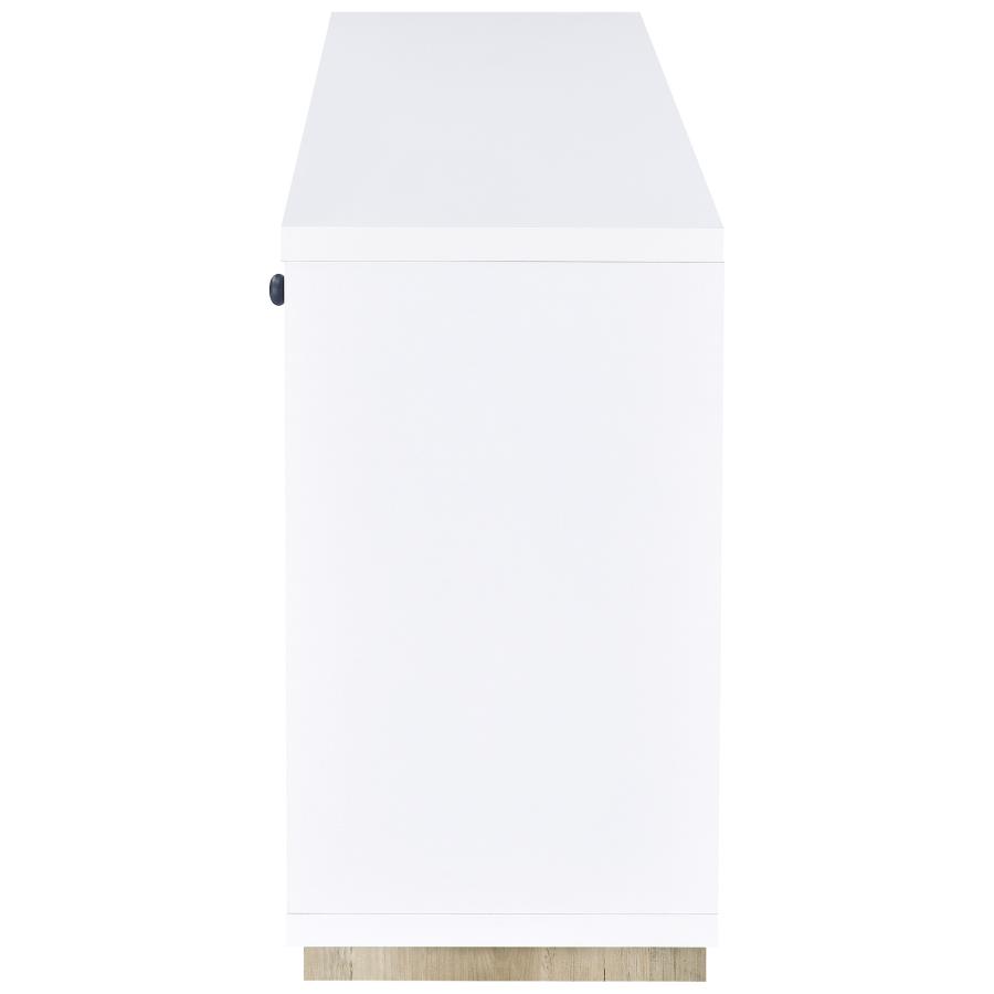 Dalton 2-door Storage Cabinet White and Distressed Pine view 6