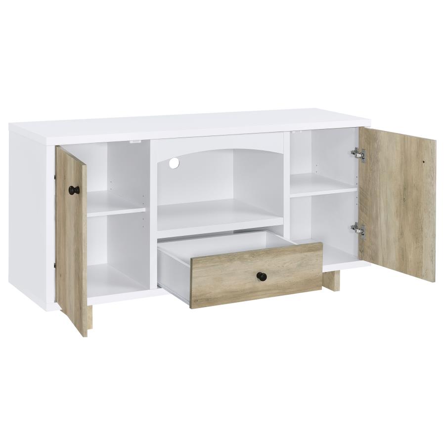 Dalton 2-door Storage Cabinet White and Distressed Pine view 2
