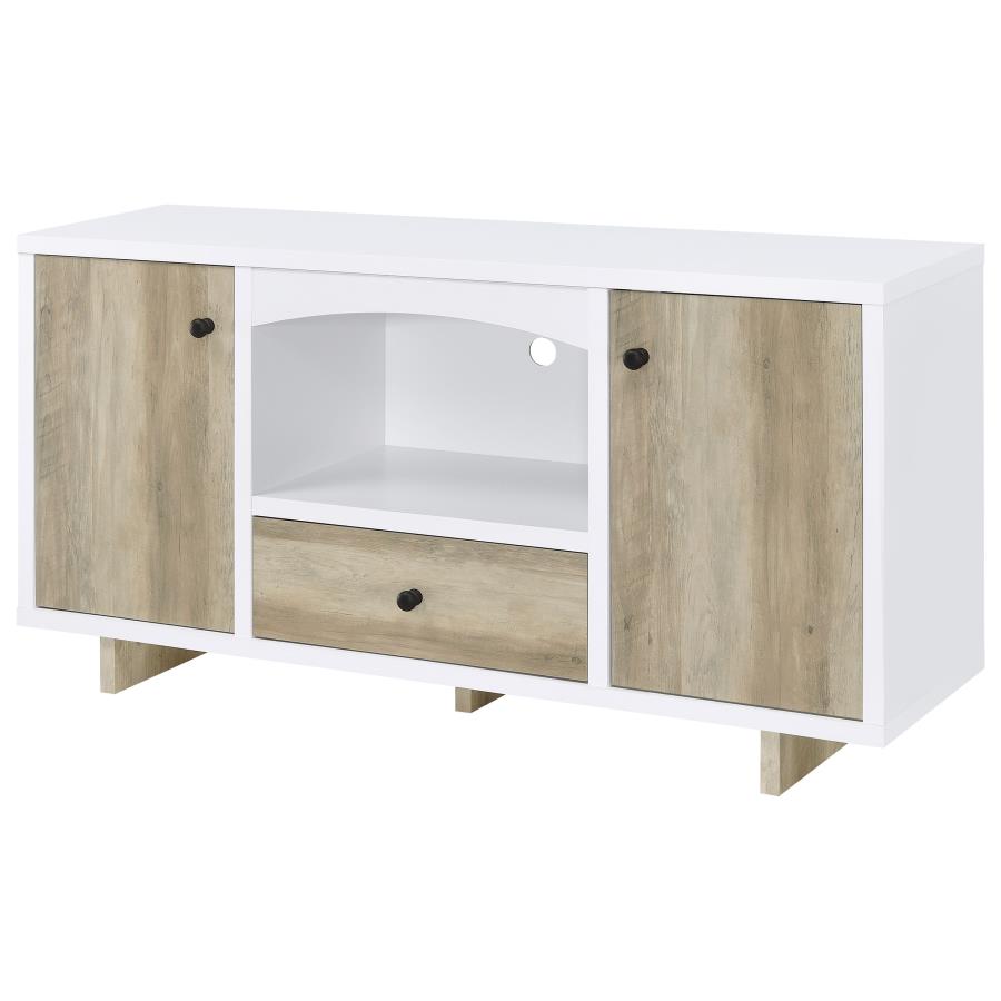 Dalton 2-door Storage Cabinet White and Distressed Pine view 4