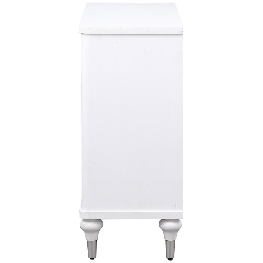Cardella 2-door Mandala Accent Cabinet Distressed White view 6
