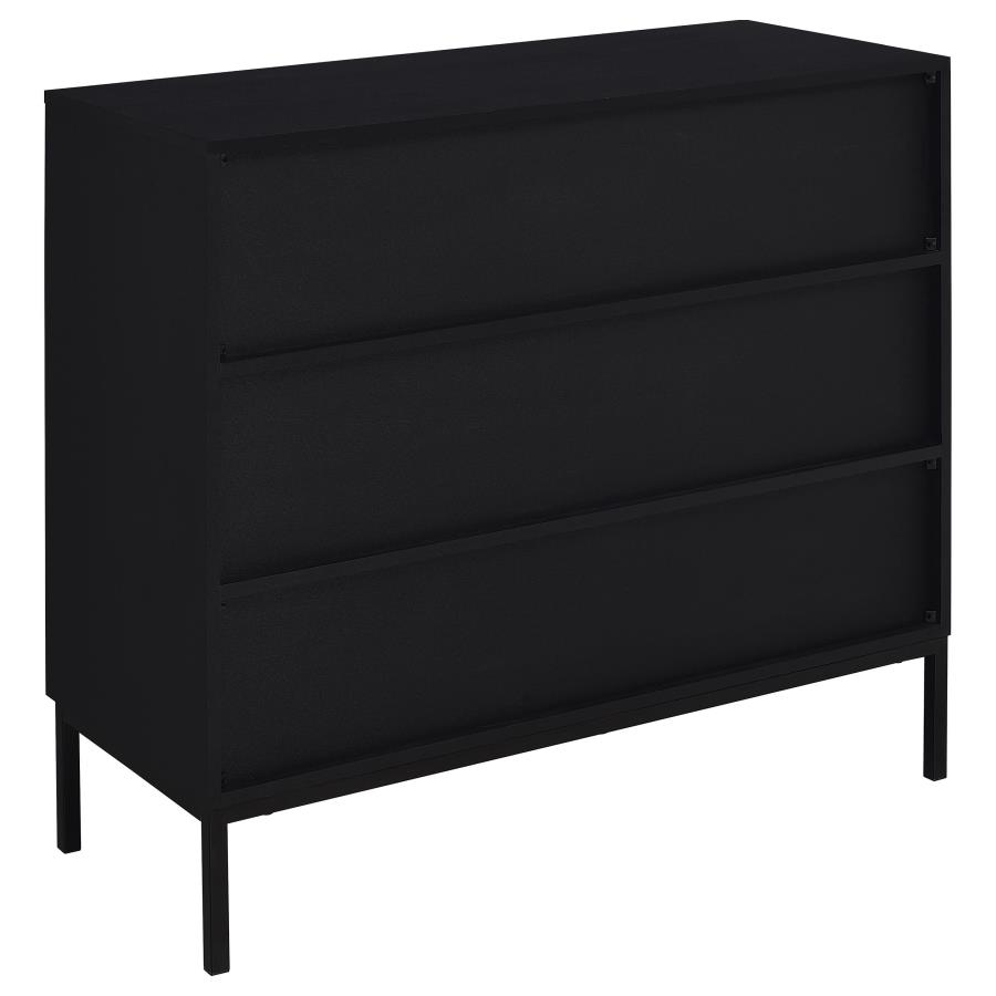 Jess 2-door Arched Fluted Glass Accent Cabinet Black view 6