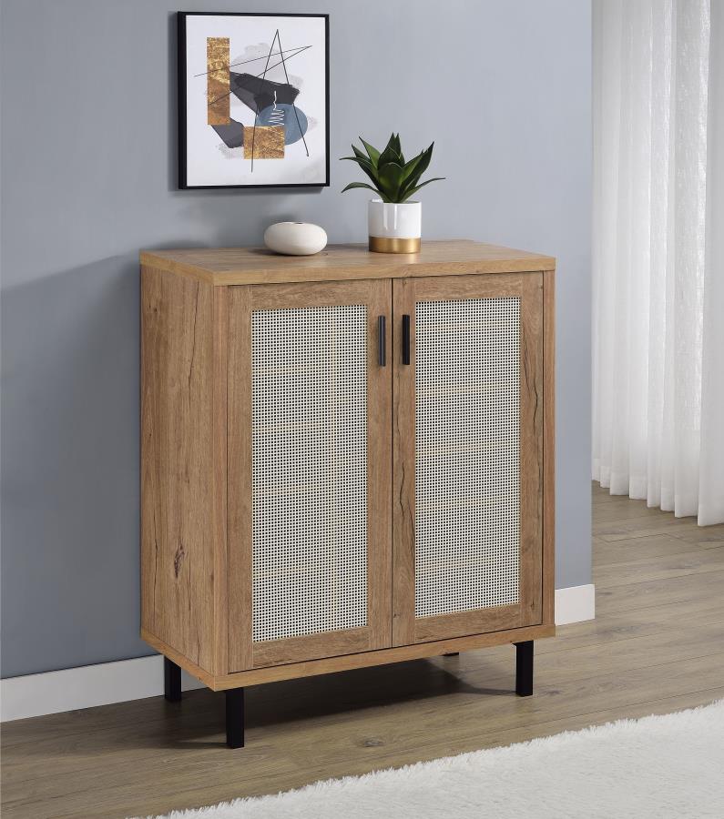 Teller 2-door Shoe Storage Cabinet Natural Oak view 2