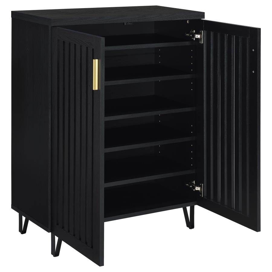 Brixton 2-door Entryway Shoe Storage Cabinets Black view 2