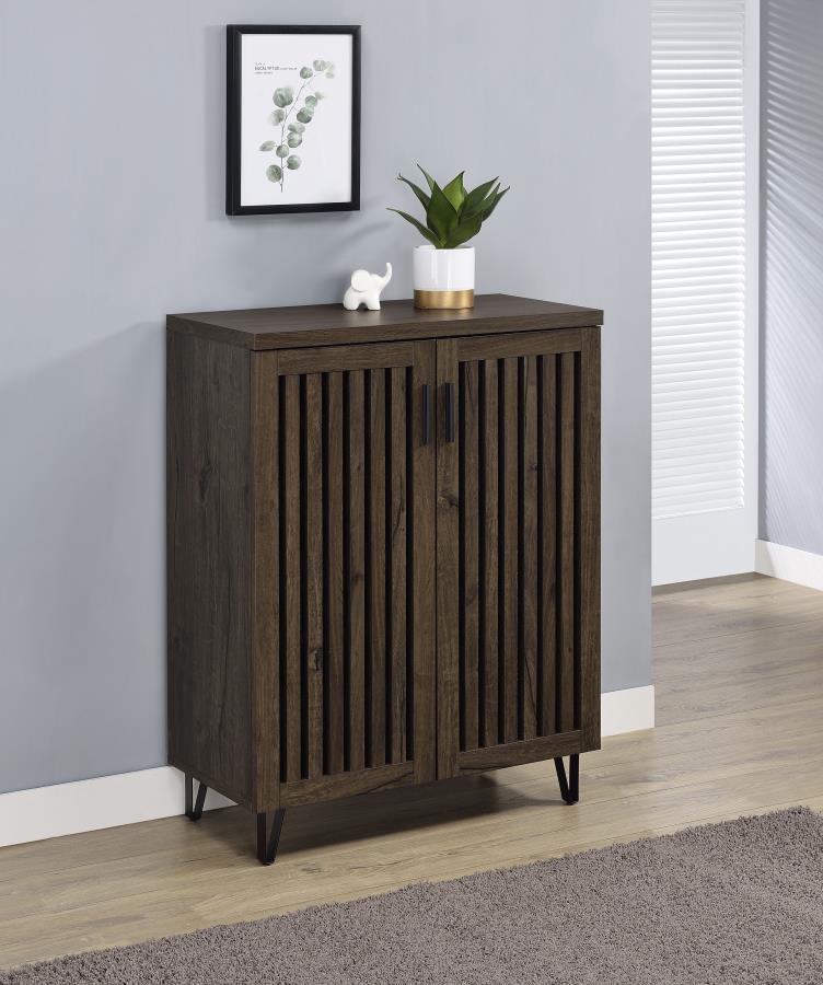 Brixton 2-door Entryway Shoe Storage Cabinets Smoked Oak view 2