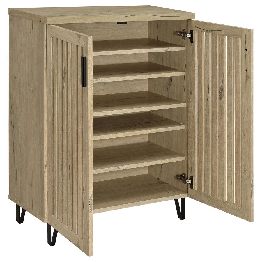 Brixton 2-door Entryway Shoe Storage Cabinets White Oak view 3