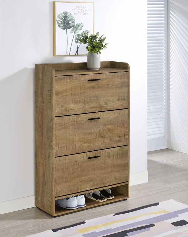 Denia 3-tier Engineered Wood Shoe Cabinet Mango view 2