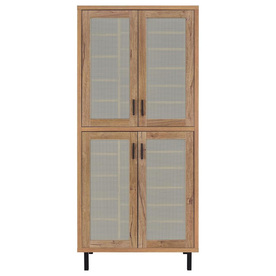 Teller 80-inch 4-door Tall Shoe Storage Cabinet Natural Oak view 4