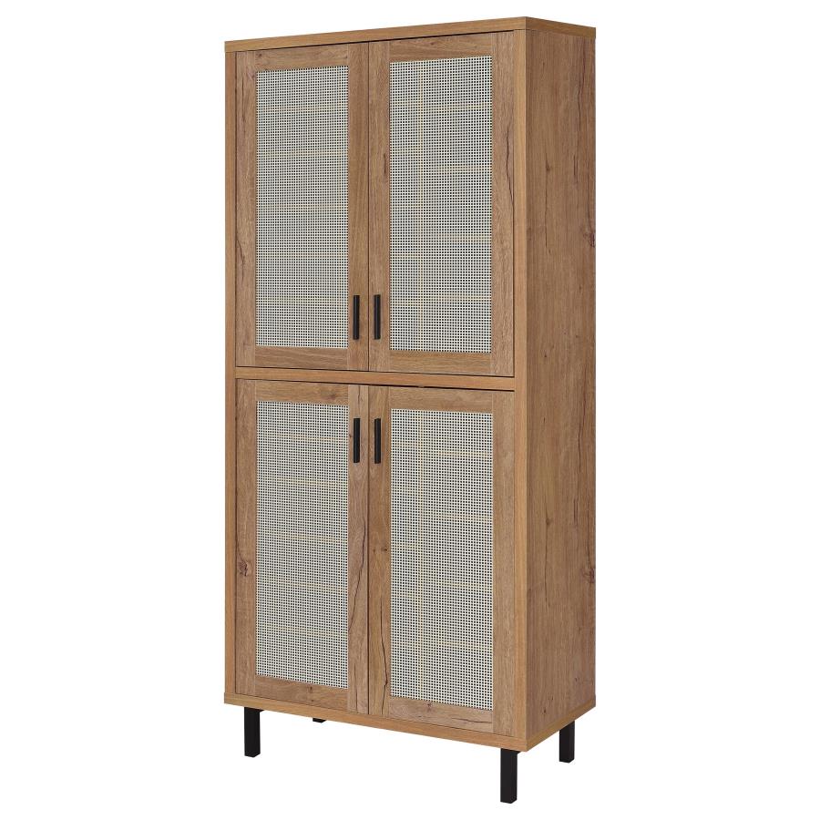 Teller 80-inch 4-door Tall Shoe Storage Cabinet Natural Oak view 5