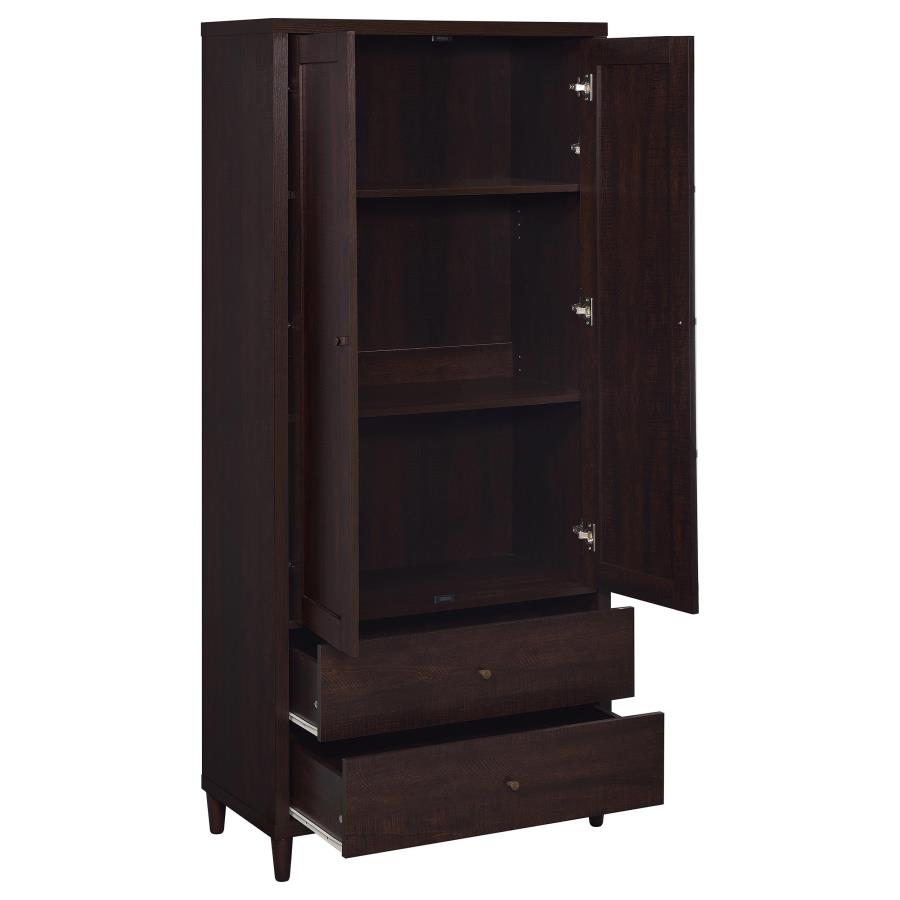 Wadeline 2-door Tall Accent Storage Cabinet Rustic Tobacco view 3