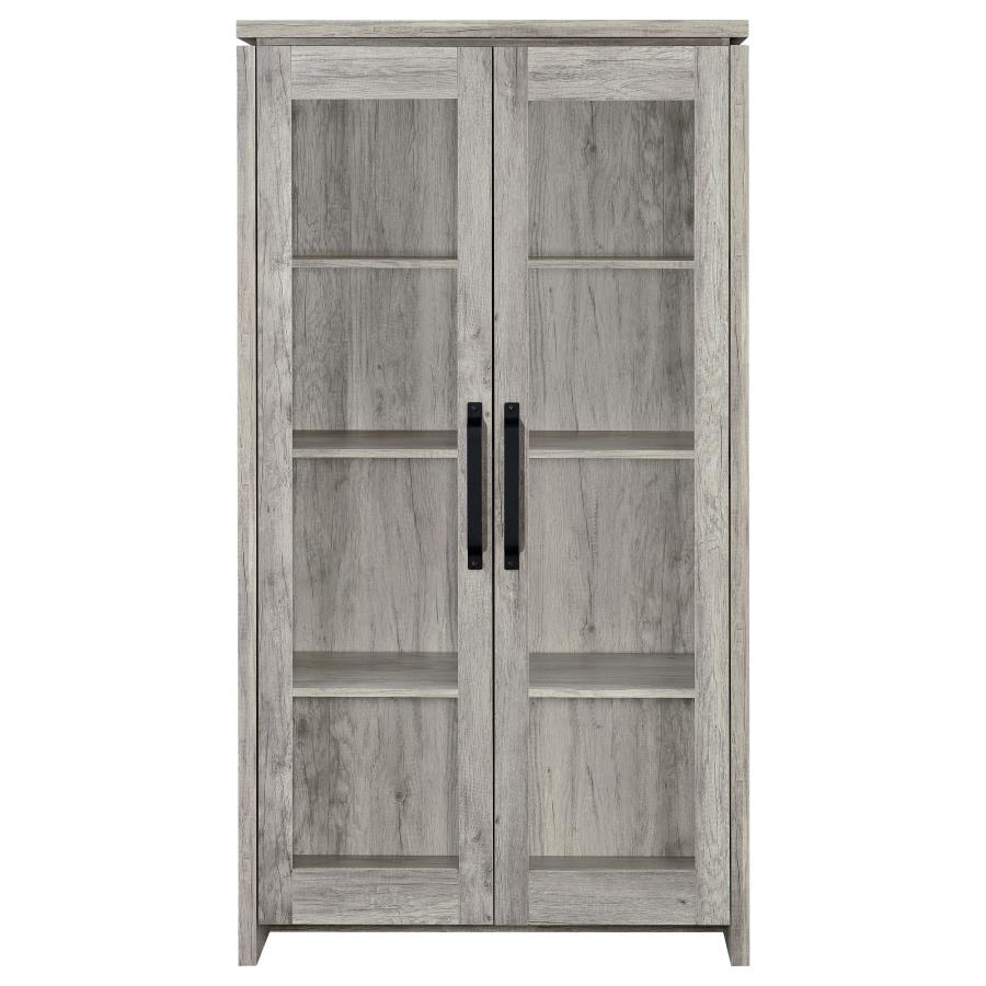 Alejo 2-door Engineered Wood Tall Cabinet Grey Driftwood view 4