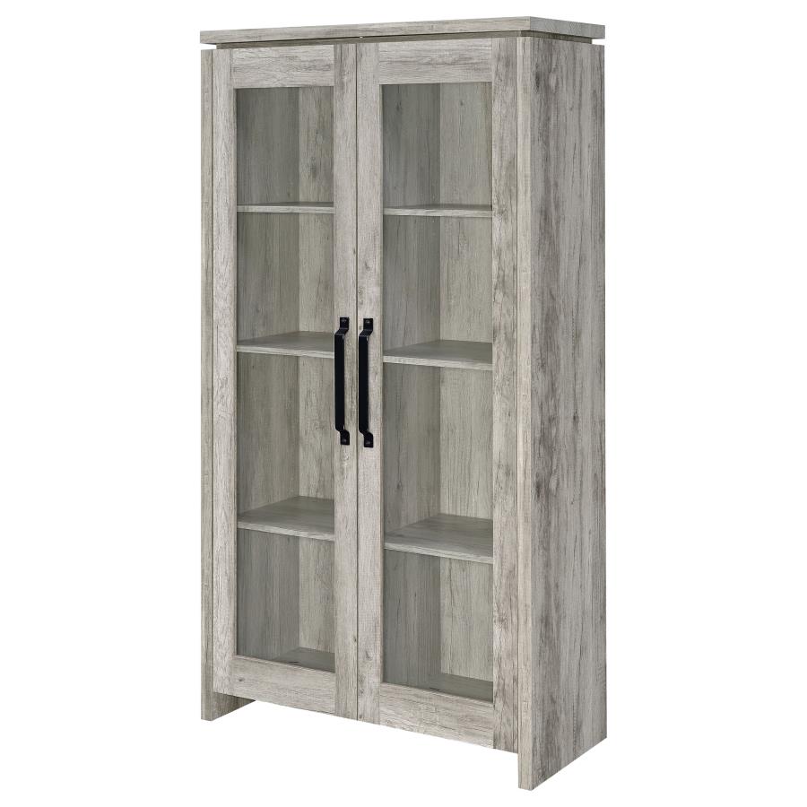 Alejo 2-door Engineered Wood Tall Cabinet Grey Driftwood view 5
