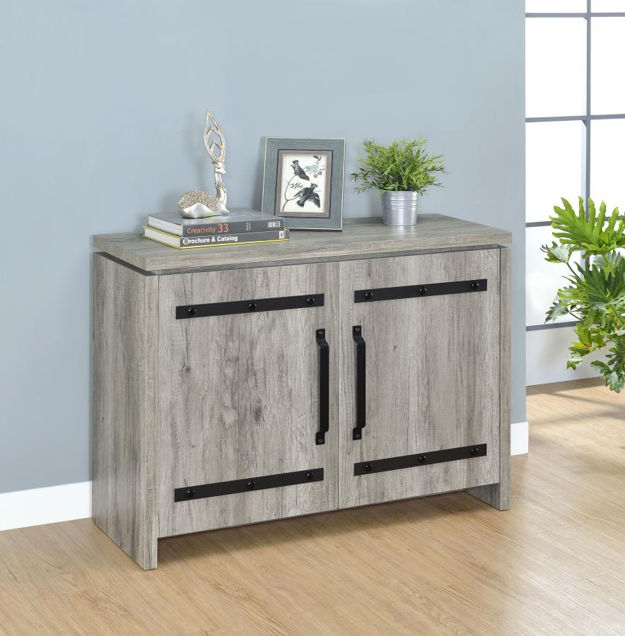 Enoch 2-door Engineered Wood Accent Cabinet Grey Driftwood view 2
