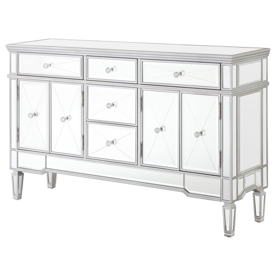 Duchess 5-drawer Mirrored Storage Accent Cabinet Silver view 4