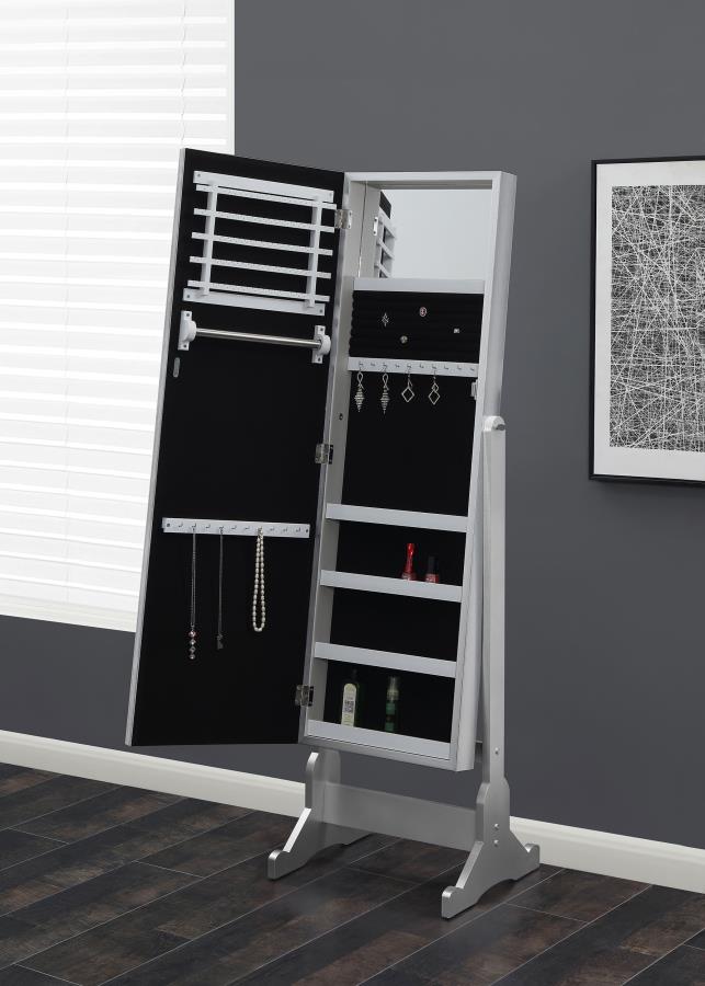 Moore Cheval Mirror with Jewelry Storage Silver view 2
