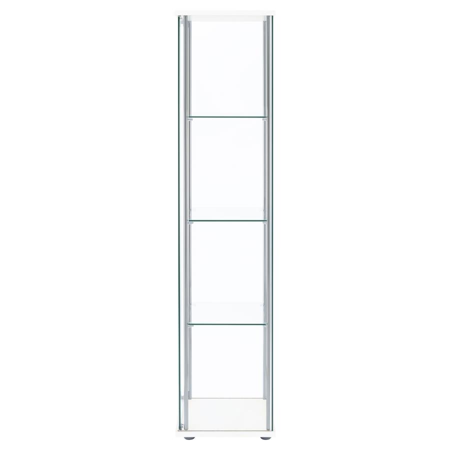 Bellatrix 4-shelf Clear Glass Curio Cabinet White view 5