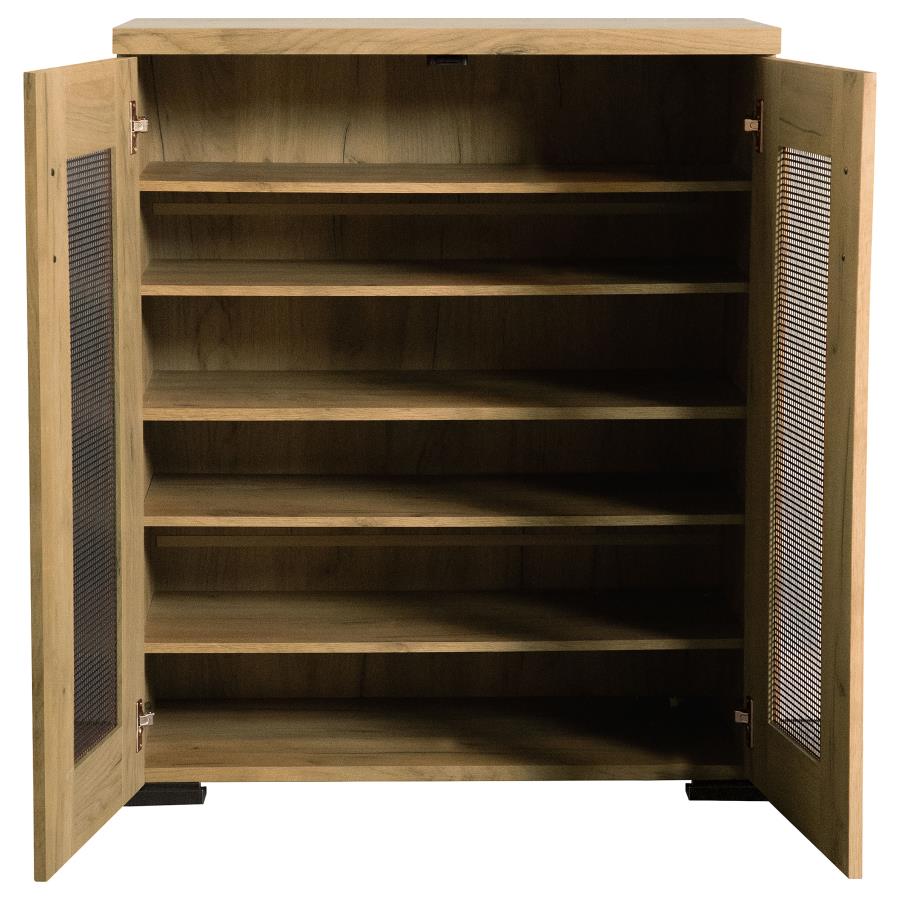 Bristol 6-shelf Engineered Wood Shoe Cabinet Golden Oak view 4