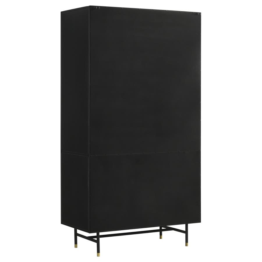 Santiago 4-door Metal Tall Storage Cabinet Matte Black view 6