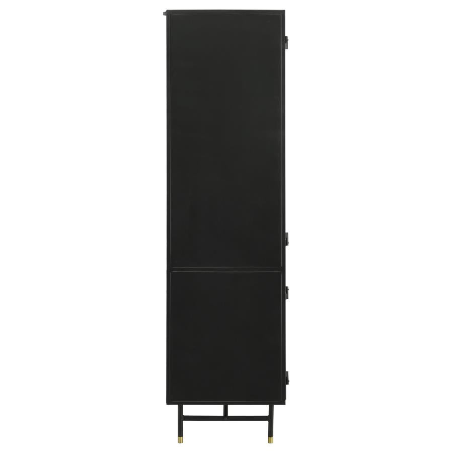 Santiago 4-door Metal Tall Storage Cabinet Matte Black view 6