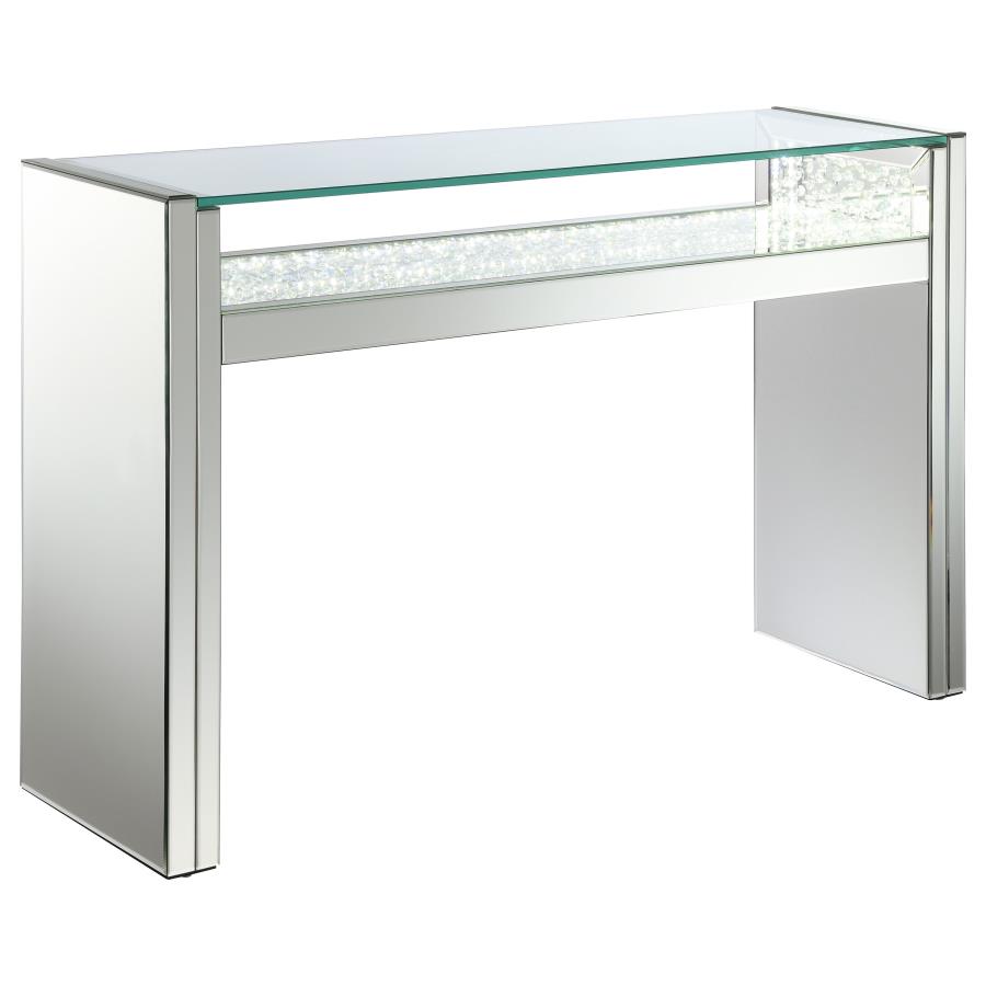 Edna Mirrored Console Table LED Lighting Silver