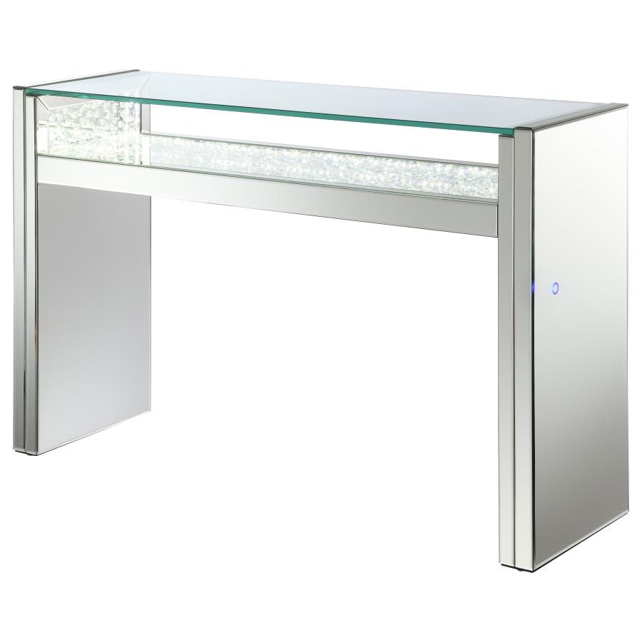 Edna Mirrored Console Table LED Lighting Silver view 3