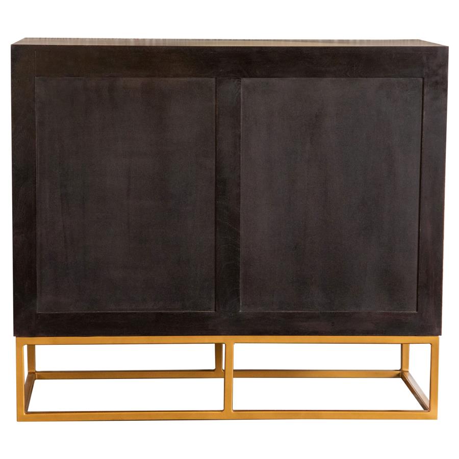 Zara 2-door 40-inch Wood Accent Storage Cabinet Black Walnut view 3