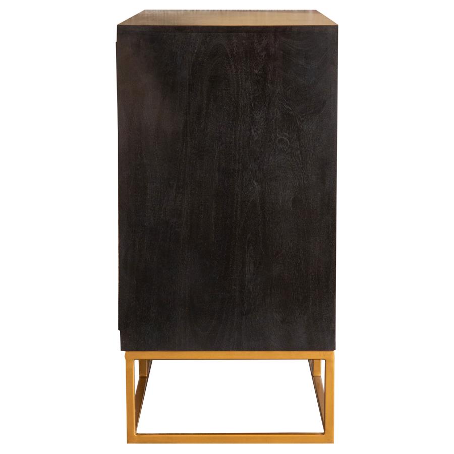 Zara 2-door 40-inch Wood Accent Storage Cabinet Black Walnut view 4