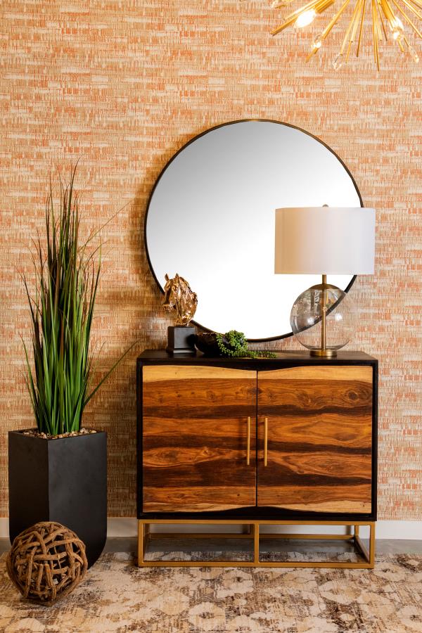Zara 2-door 40-inch Wood Accent Storage Cabinet Black Walnut view 6
