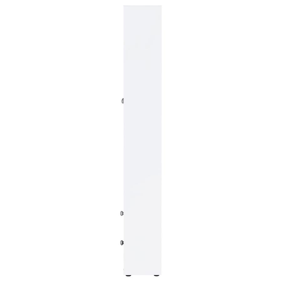 Hawthorne 4-shelf Glass Door Tall Cabinet with Drawers White view 6
