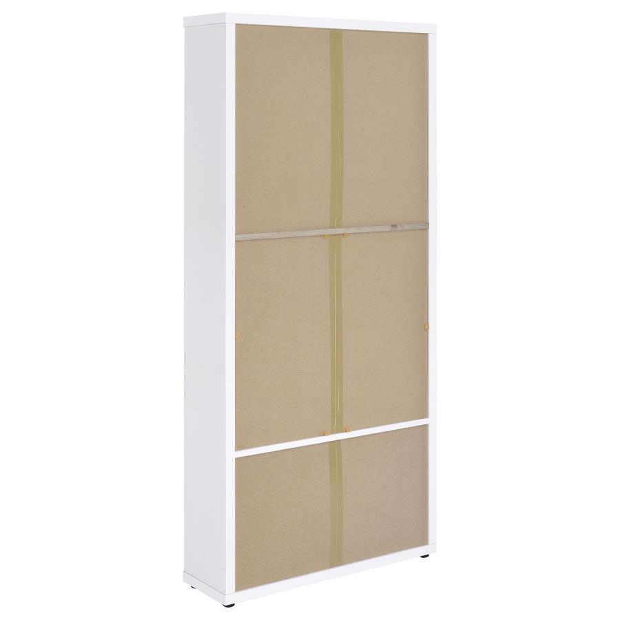 Hawthorne 4-shelf Glass Door Tall Cabinet with Drawers White view 7