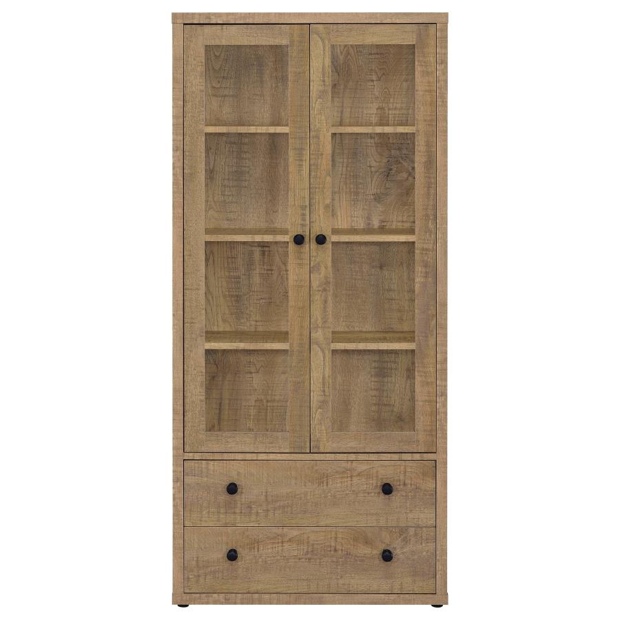 Hawthorne 4-shelf Glass Door Tall Cabinet with Drawers Mango view 4