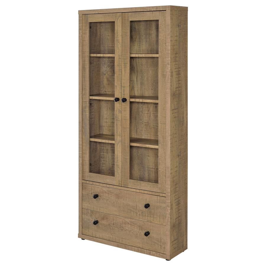 Hawthorne 4-shelf Glass Door Tall Cabinet with Drawers Mango view 5