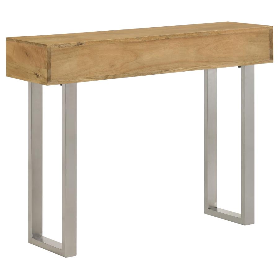 Draco 2-drawer Console Table Hand Carved Details Natural view 5