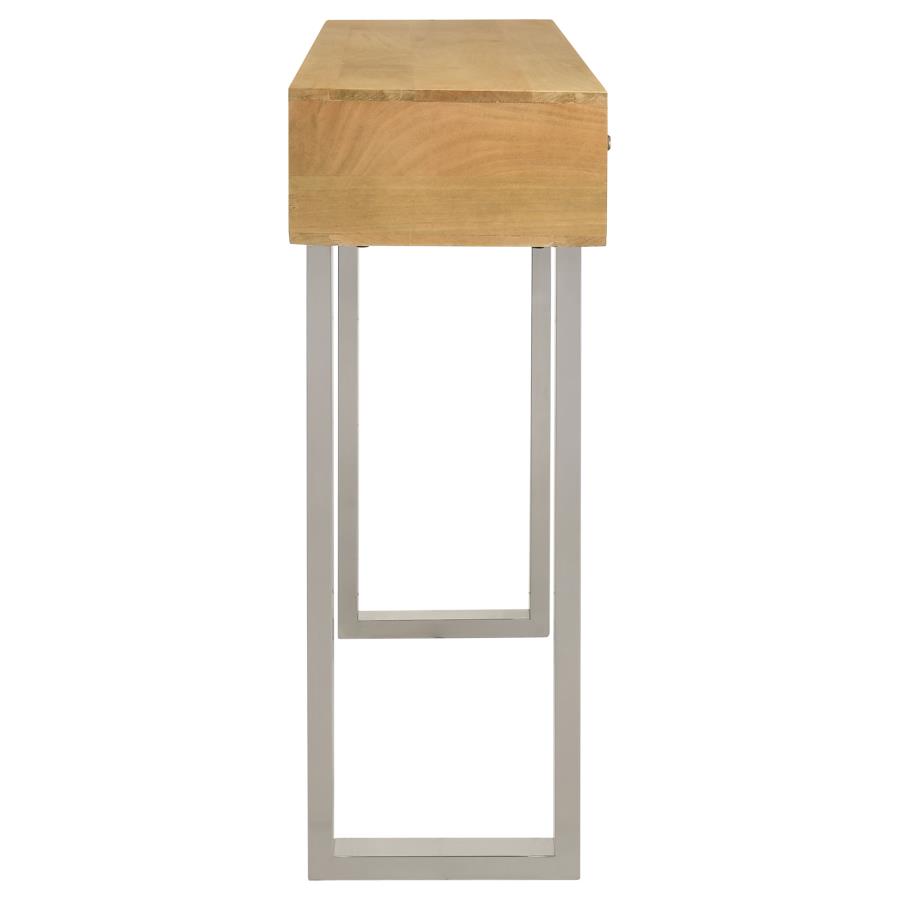 Draco 2-drawer Console Table Hand Carved Details Natural view 6