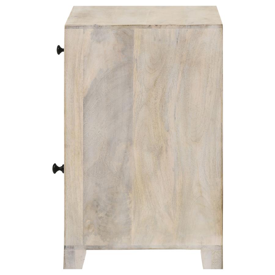 August 1-drawer Trellis Pattern Storage Cabinet White Washed view 6