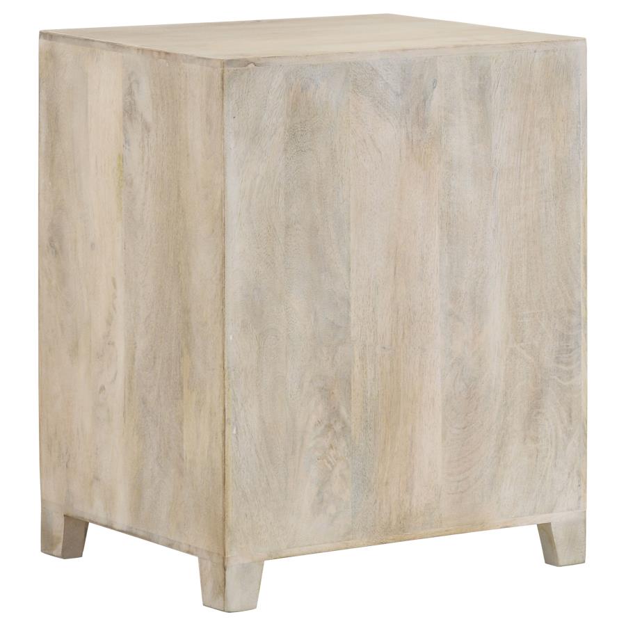 August 1-drawer Trellis Pattern Storage Cabinet White Washed view 7