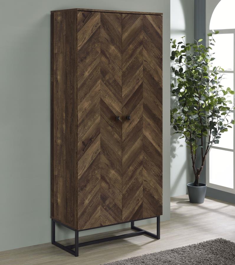 Carolyn 2-door Engineered Wood Accent Cabinet Rustic Oak view 2