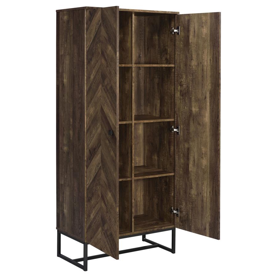 Carolyn 2-door Engineered Wood Accent Cabinet Rustic Oak view 3